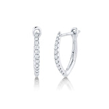 Shy Creation Diamond Hoop Earrings 0.15 CT-Shy Creation Diamond Marquise Huggie Earrings - SC22005490