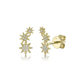 Shy Creation Diamond Star Climber Earrings 0.06 CT-Shy Creation Diamond Star Climber Earrings - SC55006158