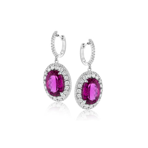 Simon G Rubellite Diamond Earrings-Simon G Rubellite Diamond Earrings -