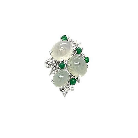 White and Green Jade Ring-White and Green Jade Ring -