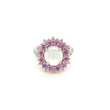 White Jade and Pink Sapphire Ring-White Jade and Pink Sapphire Ring -