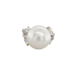 White South Sea Pearl Diamond Ring-White South Sea Pearl Diamond Ring -