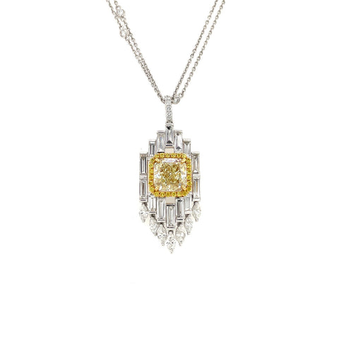 Yellow Diamond Necklace-Yellow Diamond Necklace - DNUJD00463