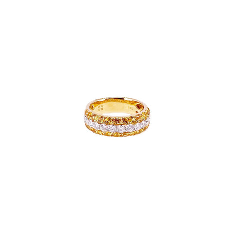 Yellow Sapphire Diamond Ring-Yellow Sapphire Diamond Ring - SRTIJ02053